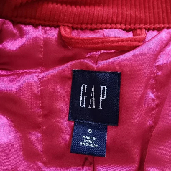 GAP Corduroy Red‎ Jacket Coat Buttons Hand Pockets Womens Size Small - Picture 8 of 10